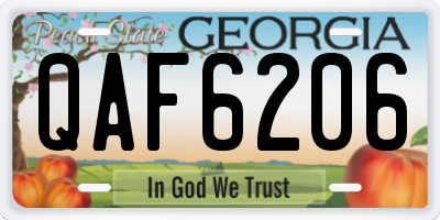 GA license plate QAF6206