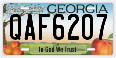 GA license plate QAF6207