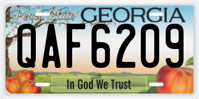 GA license plate QAF6209