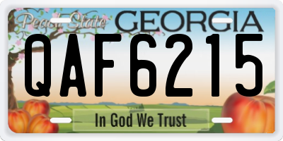 GA license plate QAF6215