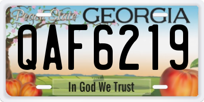 GA license plate QAF6219