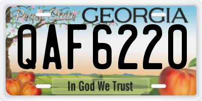 GA license plate QAF6220