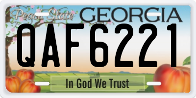 GA license plate QAF6221