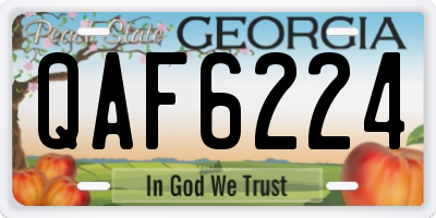 GA license plate QAF6224