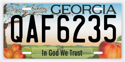GA license plate QAF6235