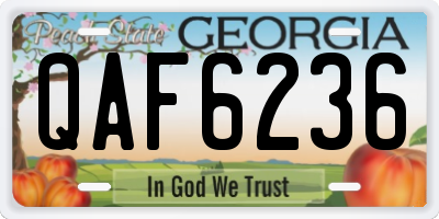 GA license plate QAF6236