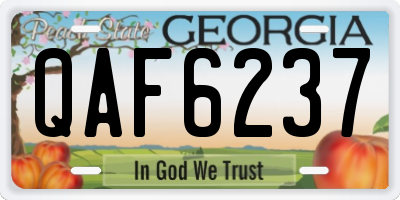 GA license plate QAF6237