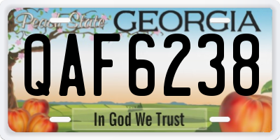 GA license plate QAF6238