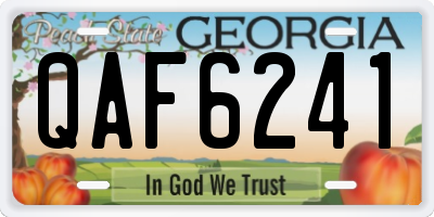 GA license plate QAF6241