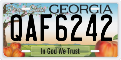 GA license plate QAF6242