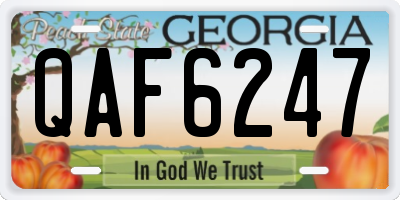 GA license plate QAF6247
