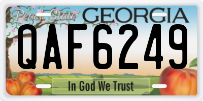 GA license plate QAF6249