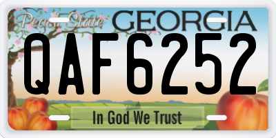 GA license plate QAF6252