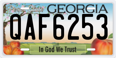 GA license plate QAF6253