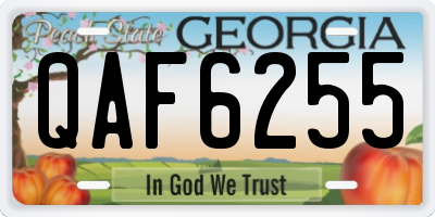 GA license plate QAF6255