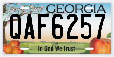 GA license plate QAF6257