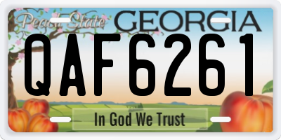 GA license plate QAF6261