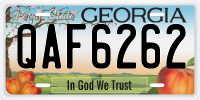 GA license plate QAF6262