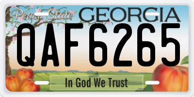 GA license plate QAF6265