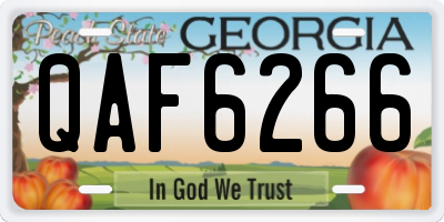 GA license plate QAF6266