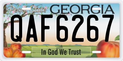 GA license plate QAF6267