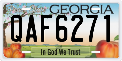 GA license plate QAF6271