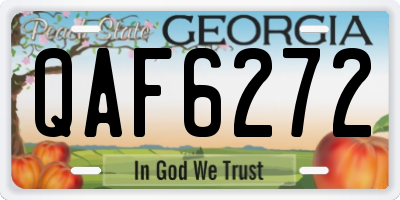 GA license plate QAF6272
