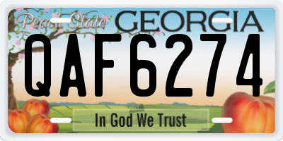 GA license plate QAF6274