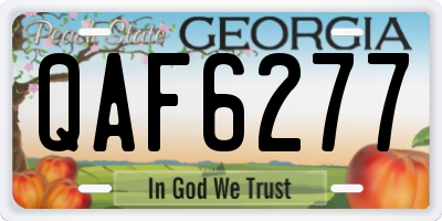 GA license plate QAF6277