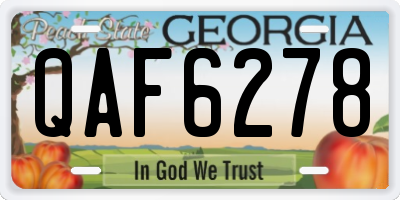 GA license plate QAF6278