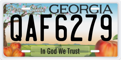GA license plate QAF6279