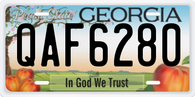 GA license plate QAF6280