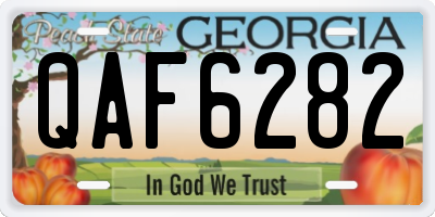GA license plate QAF6282