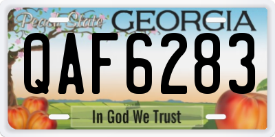 GA license plate QAF6283