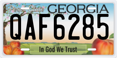 GA license plate QAF6285