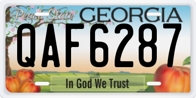 GA license plate QAF6287