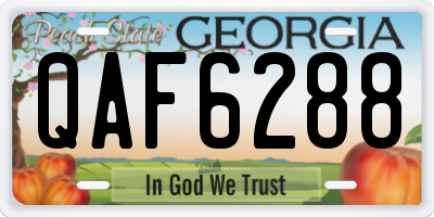 GA license plate QAF6288