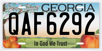 GA license plate QAF6292
