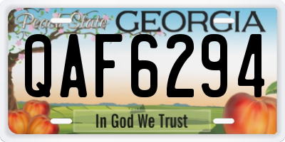 GA license plate QAF6294