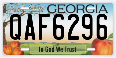 GA license plate QAF6296
