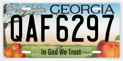 GA license plate QAF6297