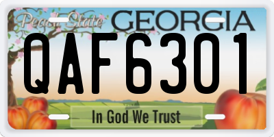GA license plate QAF6301