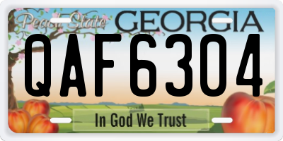 GA license plate QAF6304
