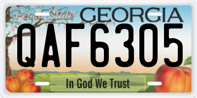 GA license plate QAF6305