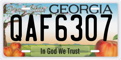 GA license plate QAF6307