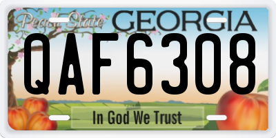 GA license plate QAF6308