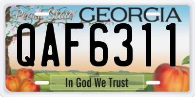 GA license plate QAF6311