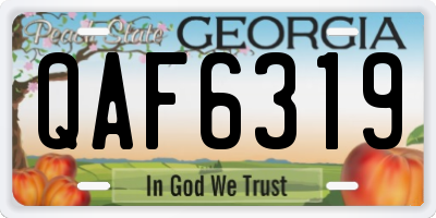 GA license plate QAF6319