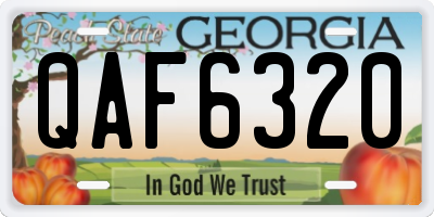 GA license plate QAF6320