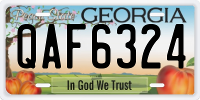 GA license plate QAF6324
